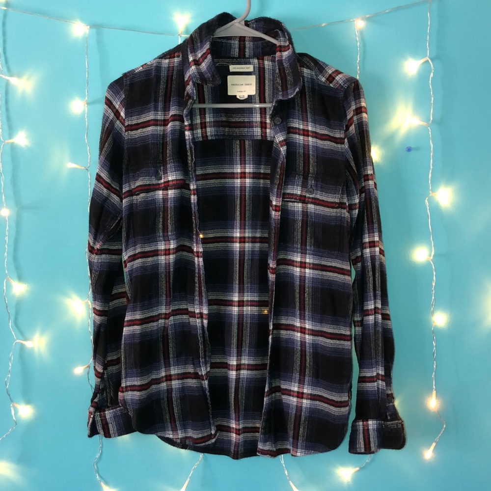 Navy/black flannel